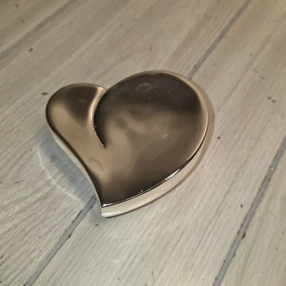 Vtg Silver Heart Felted Jewlery Box Trinket Gift Box 4